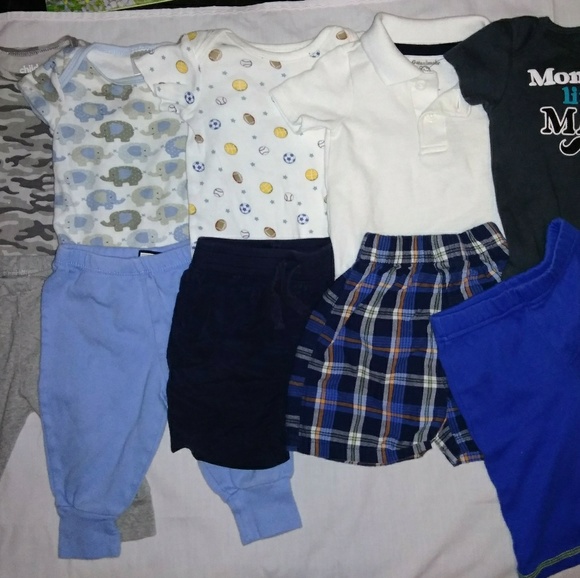 PLAID POLO TOP /& OVERALLS BOY 3-6 OR 6-9 MONTHS NWT CARTER/'S CHILD OF MINE 2 PC